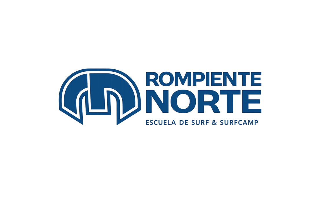 Logo oficial de la Escuela de Surf y Surfcamp Rompiente Norte en Asturias